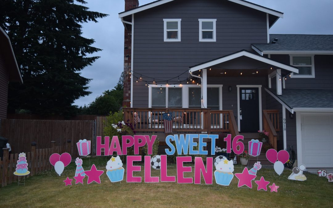 Yard Announcements loves to celebrate Sweet 16 Birthdays with our FUN Birthday Yard Signs!