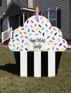 Large Celebration Signs Birthday Cupcake Yard Party Decorations