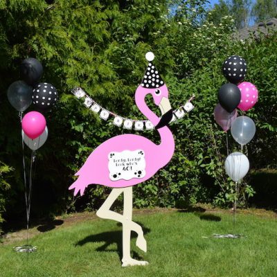 Fancy Flamingo Party Celebration Yard Sign You've been Flocked for Birthday Graduation