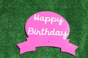 T-10 Pink Happy Birthday Topper