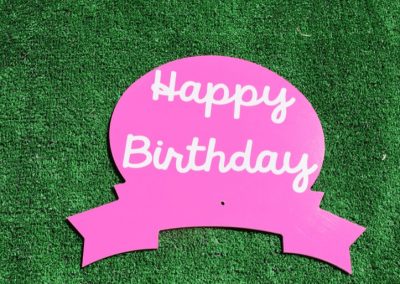 T-10 Pink Happy Birthday Topper
