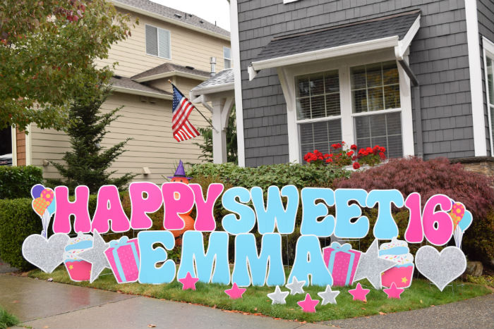 Make her Sweet 16 even Sweeter with Sweet 16 Birthday Yard Signs!  Celebrate BIG with Yard Announcements!