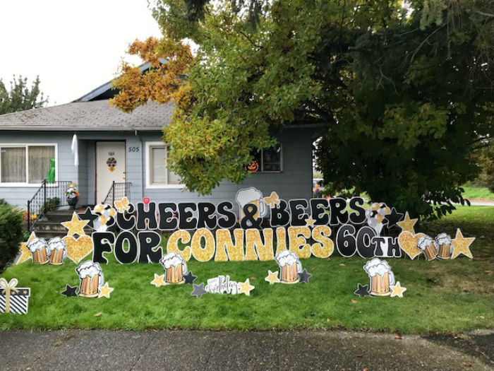 Yard Announcements Brings the Party to the Yard with our Birthday Yard Signs for Milestone Birthdays like the 40th, 50th, and 60th!