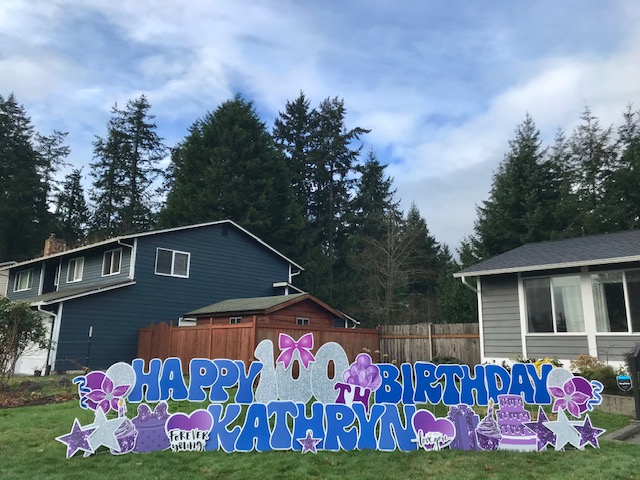 Check Out our 100th Birthday Yard Signs by Yard Announcements – Fun Yard Decorations for your Pandemic Birthday Drive By Parade
