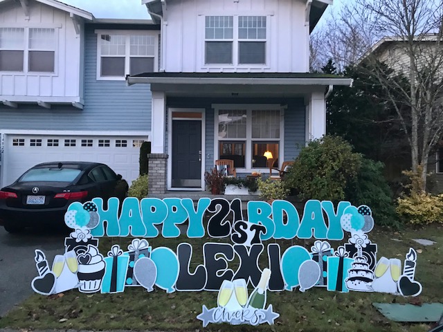 Cheers to 21 Years with a Birthday Yard Sign by Yard Announcements!