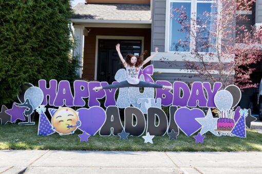 Happy Birthday Yard Sign Display with Name/Age - Image 9