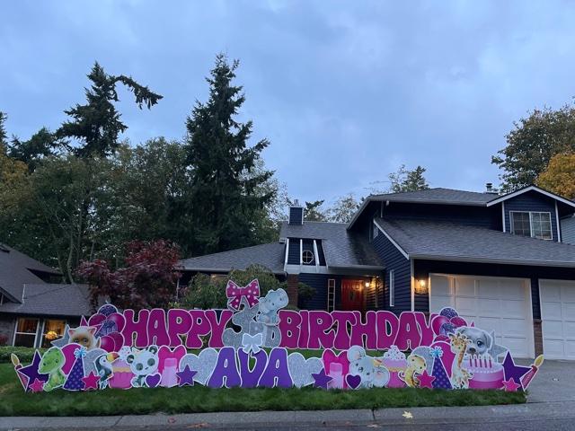 Our Birthday Animals Came to Party! How FUN for this Little One to Wake up to these FUN Birthday Yard Signs on their BIG Day!