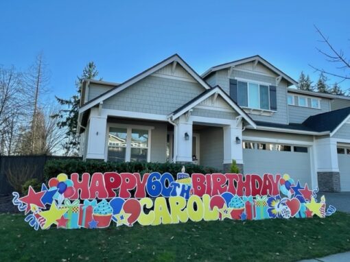 Happy Birthday Yard Sign Display with Name/Age