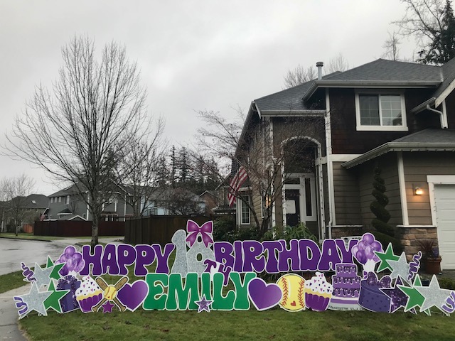 Happy Birthday Emoji 24x18 DOUBLE SIDED yard sign Birthday 193
